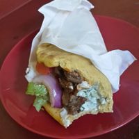 Greek Mushroom Gyros. Sooooo tasty! at Vegan Beat in Athens