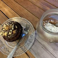 Delightful Vegan chocolate cupcakes and a Chocolate Chili mousse  at Vegan Beat in Athens