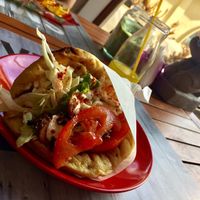 Greek mushrooms gyros at Vegan Beat in Athens