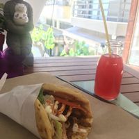 Mushroom gyros at Vegan Beat in Athens
