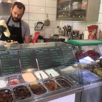 The counter at Vegan Beat in Athens