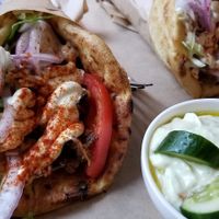 Mushroom gyros at Vegan Beat in Athens