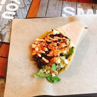 Mushroom gyros at Vegan Beat in Athens