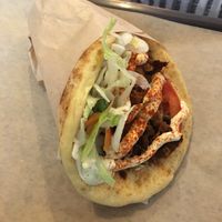 Mushroom gyros at Vegan Beat in Athens