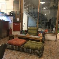 Some funky seating. at Vegan Beat in Athens