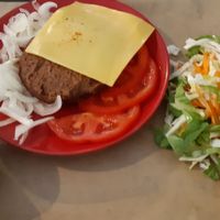 Burger no bread at Vegan Beat in Athens