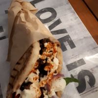 Greek mushroom gyros at Vegan Beat in Athens