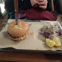 Red Bean burger at Vegan Beat in Athens