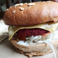 Beat burger at Vegan Beat in Athens