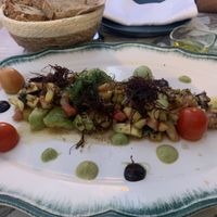 Tartar de aguacate y tomate con germinados de mostaza  at El Escondite de Conil - Maybe closed in Conil De La Frontera