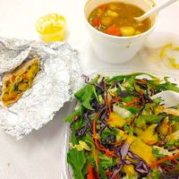 Coconut Curry Wrap - delicious!
Vegetable Squash Soup
Caribbean Dreams Salad
Delivery charge -$5 
We had to work all day and no time to cook, Vegan Delight is a life saver.  at Vegan Delights by Lisa-Ann in Whitby