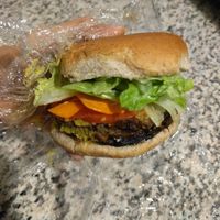 Veggie burger at Vegan Delights by Lisa-Ann in Whitby