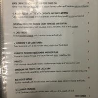 Menu summer 2018 pg1 at Sa Domu Sarda in Cagliari