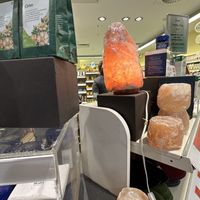 "healing" stone lamp  at Vitalia Reformhaus in Leipzig