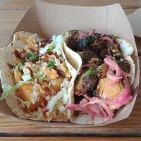 Tofu tacos and brussels sprouts  at Osprey Tacos in St Augustine