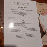 Vegan Pizza Menu at Pizzeria Verace - Streliska in Ljubljana