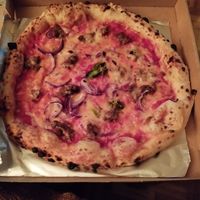 Pizza Tropea Vegana (with red onion, vegan meat and vegan cheese) at Pizzeria Verace - Streliska in Ljubljana