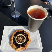 Cactea and blueberry lemon galette  at Dark Hall Coffee in Phoenix