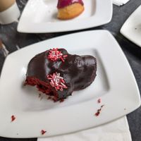 Red velvet skull cake at Dark Hall Coffee in Phoenix