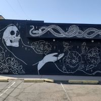 Building mural at Dark Hall Coffee in Phoenix