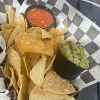 Chips, salsa and guac 7$ at The Taco Joint in Hollywood