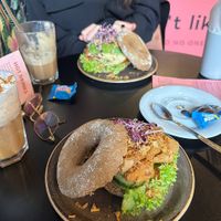 Bali bagel (in front) and Avocado BLT in the back at Olivia's Maastricht in Maastricht