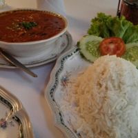 basmati rice and kidney beans in a spicy tomato sauce at Dosa King in Bangkok