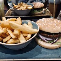 Burgers and fries at Gretl - Raffles Place in Central Singapore