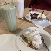 Matcha and Pistachio Milkshake, banana Cakes , Black Forest Cake   at Cocoelle Patisserie Vegetale in Besancon