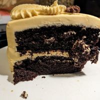 Salted caramel chocolate cake at Pattycake Bakery in Columbus