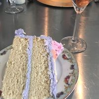 vanilla cake with lavender whipped icing  at Pattycake Bakery in Columbus