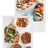 Cauliflower wings, Butter ‘chicken’, ‘Chicken’ shawarma, Breakfast hash browns, Fattoush, Manayeesh, Lahmajoun.  at Dar Nabati in Oakville