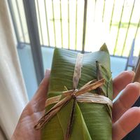 Zero waste wrapping for a dessert we got to go at Moku Roots in Kula
