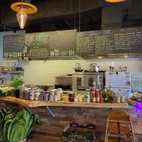 Counter and Chalkboard  at Moku Roots in Kula
