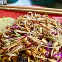 Green papaya salad at Moku Roots in Kula