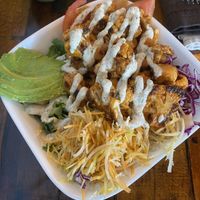 Buffalo cauliflower bowl   at Moku Roots in Kula