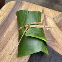 Ti leaf for packaging  at Moku Roots in Kula