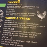Veggie and Vegan menu May 2019 at Fat Cow in Torquay
