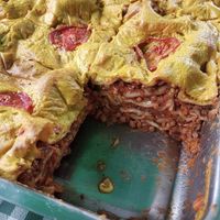 Delicious vegan lasagne at FarrinHeight Foods in Market Harborough