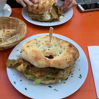 Fu Burgers with peanut chili sauce and vegan sour cream  at Striese Bar in Augsburg