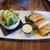 Agedashi tofu with Cesar salad. at 97 Street Pub in Kelowna