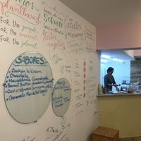 Main wall and daily options at Jazzlato in Recife