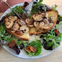 Fresh mushrooms on toast at The Garden Cafe and Takeaway in Kendal