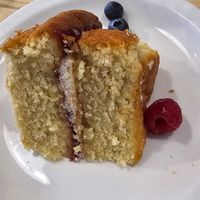 Victoria sponge (the best cake I've ever had!) at The Garden Cafe and Takeaway in Kendal