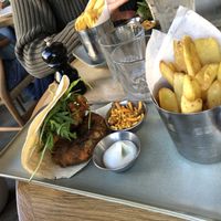 pita burger that was really good  at The Herringbone in North Berwick