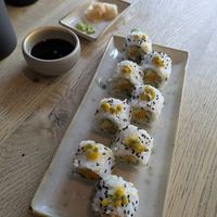 Sushi with passion fruit at Ka Vegan Udon & Sushi in Krakow