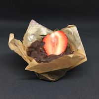 Muffin (dairy, gluten free), full of raw vegan joy at Nirvana in Riga