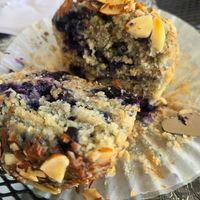 Vegan Bluebery muffin. Soooooo good!! at Delta Of Venus in Davis