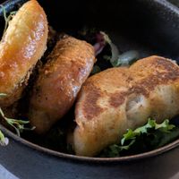 Mini manakiah zaatar - zaatar flatbreads at Silvis in Gothenburg
