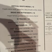 Menu in July 2021 at Sorghum & Salt in Charleston